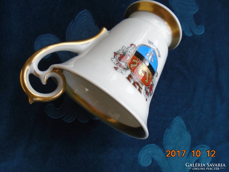 Thomas Rosenthal Biedermeier hand numbered, antique cup with city coat of arms