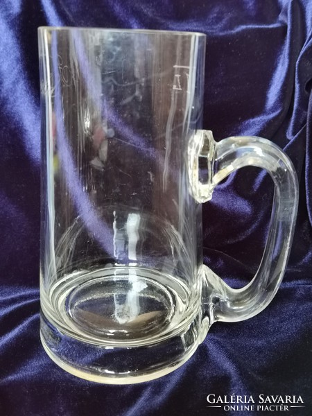 I discounted it!!! Antique blown glass Biedermeier beer mug 1l