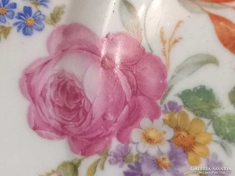 Antik Zsolnay rózsás porcelán régi tányér 2 db