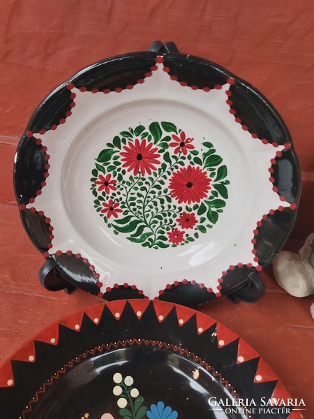 Gyönyörű   Gránit  Virágos festett falitányér  falitányérok tányér, nosztalgia darab