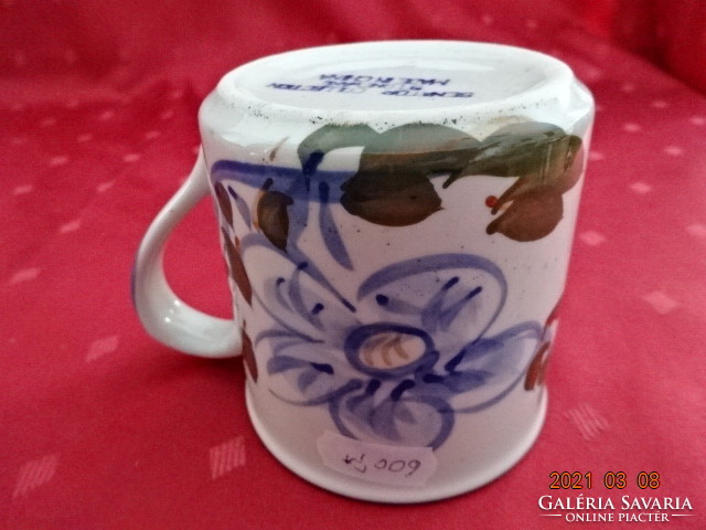 Chinese ceramic cup with blue pattern and border, height 8 cm. He has!