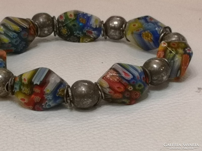 Millefiori, Venetian handcrafted glass technology, glass bracelet made of murano.