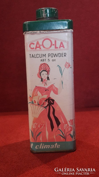 Antique caola metal box, powder advertising product, tin box