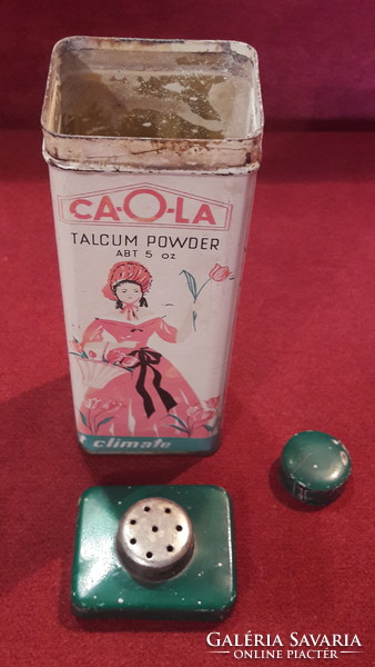 Antique caola metal box, powder advertising product, tin box