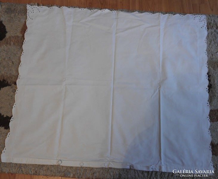 Antique p j monogrammed madeira lace white linen pillowcase - large pillowcase