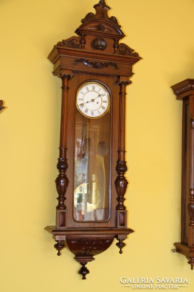 Old German two-weight gustav becker wall clock 136 cm