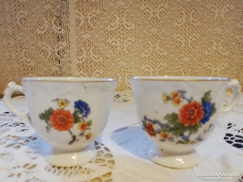 Old porcelain Czech coffee with floral base cups for sale!