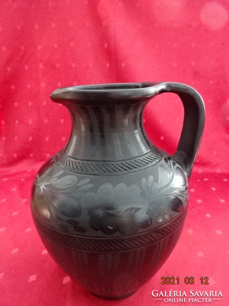 Black ceramic jug, reed yard, k. Made by great psalm. He has!
