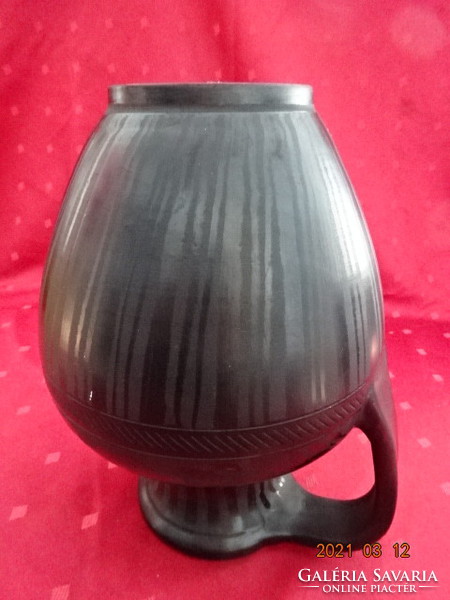 Black ceramic jug, reed yard, k. Made by great psalm. He has!