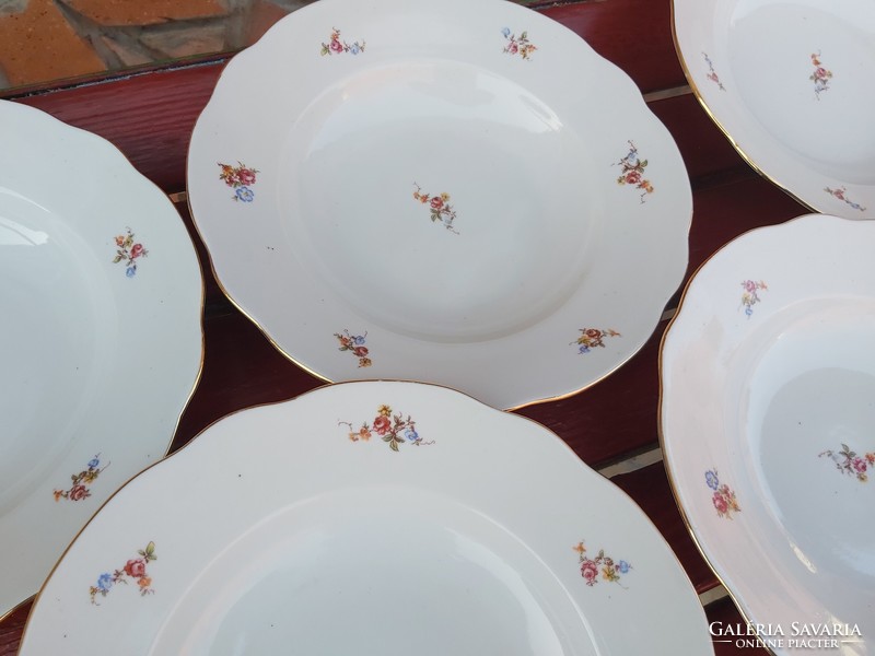 7 pcs zsolnay porcelain floral plates peasant village decoration