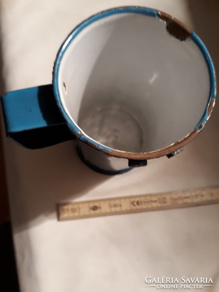 Old Budafok enamelled, certified 5dl measuring cup