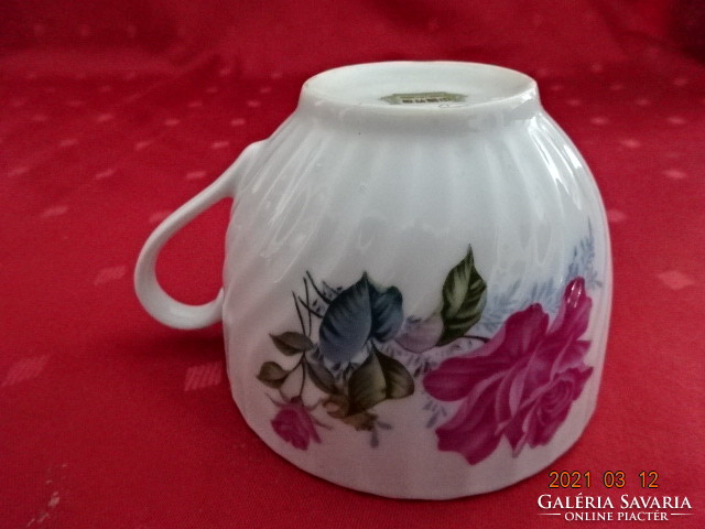 Kínai porcelán, rózsa mintás teáscsésze, átmérője 9 cm. Vanneki!