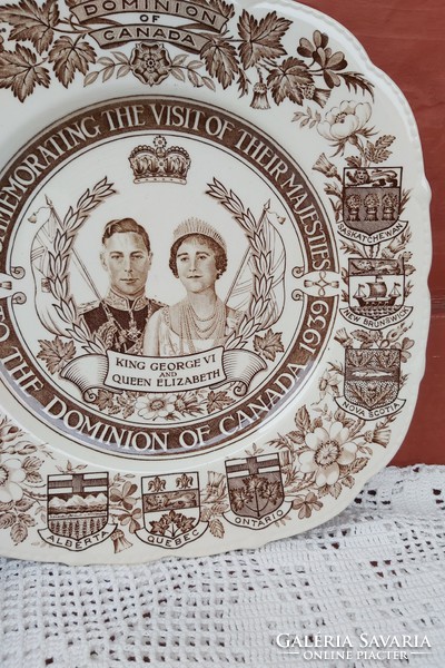 King George  VI and Queen Elizabeth Royal Ivory angol tányér England  Gyűjtői darab