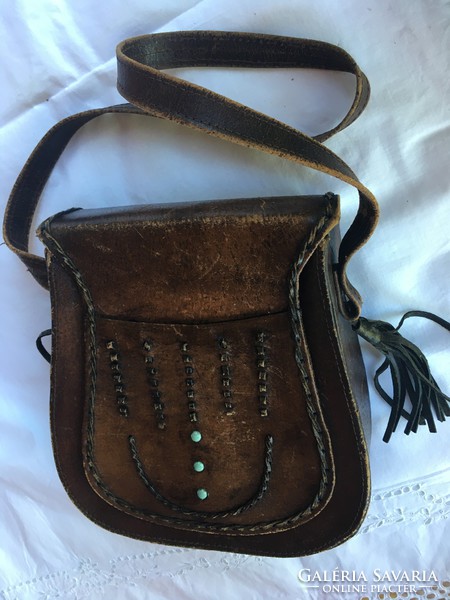 Applied art leather bag - from the 1960s - katalin kaliczky?!