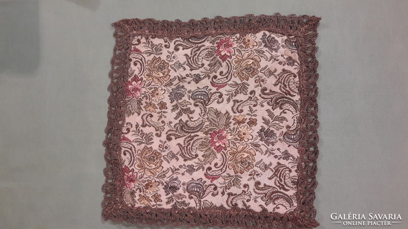Antique tapestry tablecloth for display case, shelf