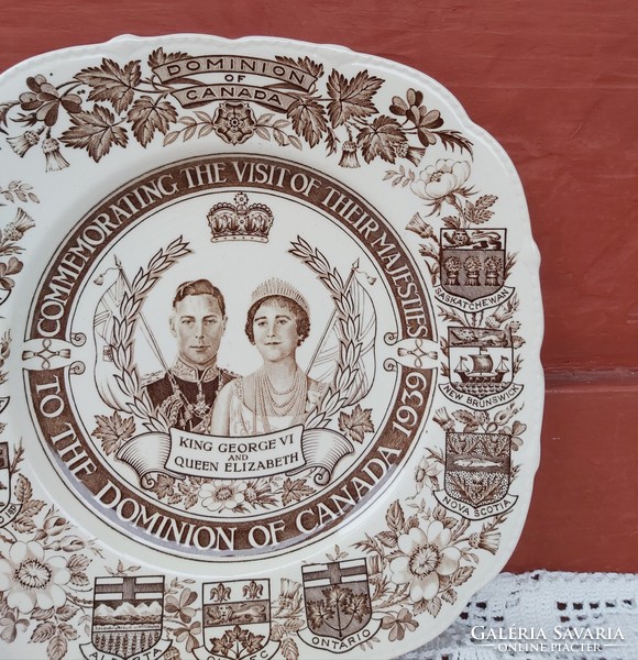 King George  VI and Queen Elizabeth Royal Ivory angol tányér England  Gyűjtői darab