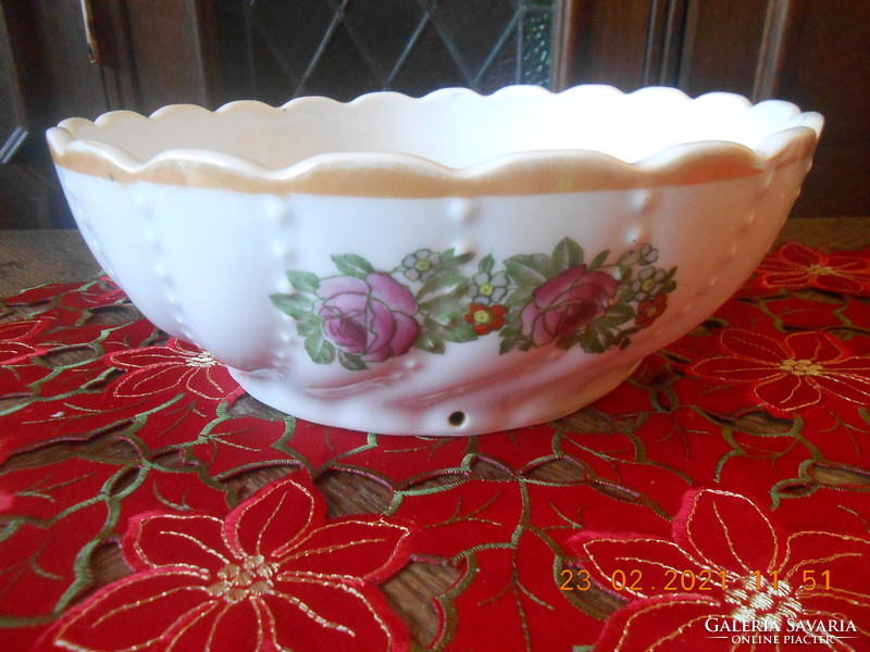 Antique rfk porcelain beaded rose bowl