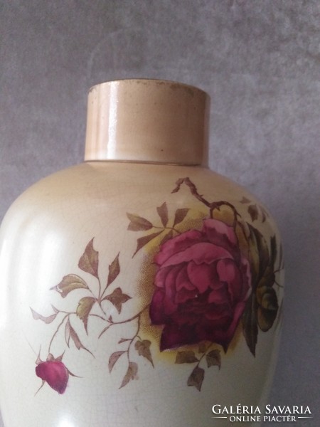 Rózsás angol fajansz váza