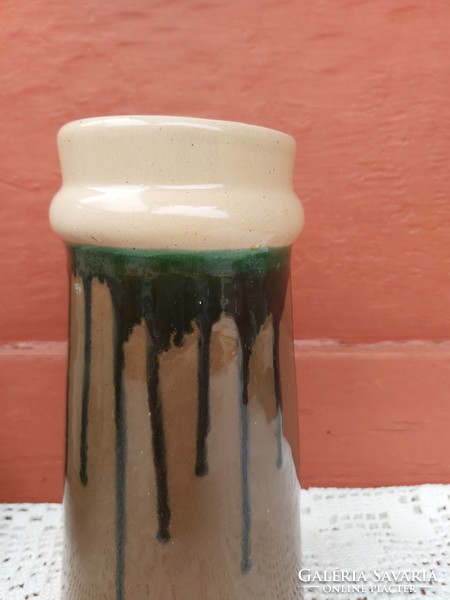 Retro brown glazed ceramic vase, a piece of nostalgia