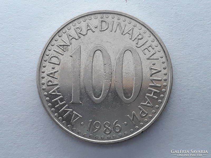 Jugoszlávia 100 Dínár 1986 - Jugoszláv 100 Dinara (dinarjev) 1986 külföldi pénz, érme