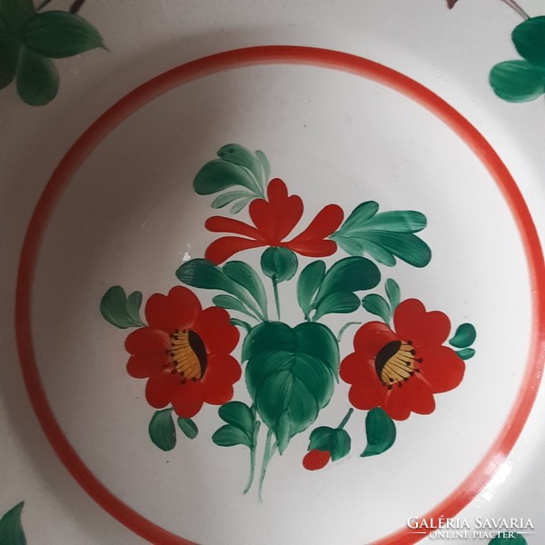 Old granite wall plate with flower pattern