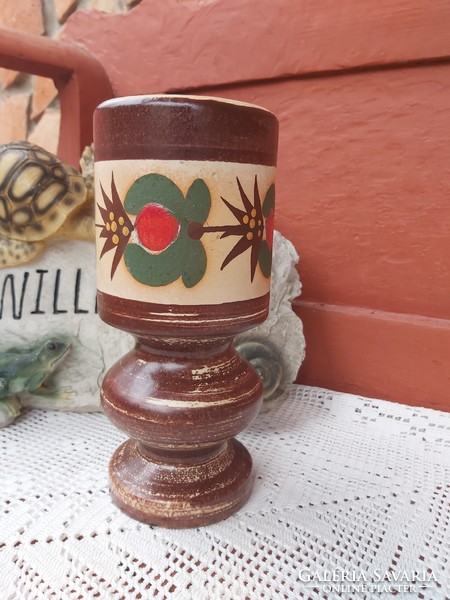 Web haldensleben retro brown patterned german ceramic vase, nostalgia piece mid century