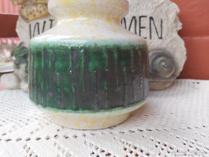 Retro German greenish yellow ceramic vase, nostalgia veb haldensleben?