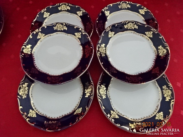 Zsolnay porcelán, Pompadour I. süteményes készlet. a kistányér átmérője 16 cm. Vanneki!