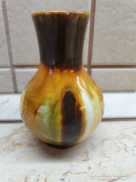 Retro iparművész csurgatott mázas kerámia váza  eladó!