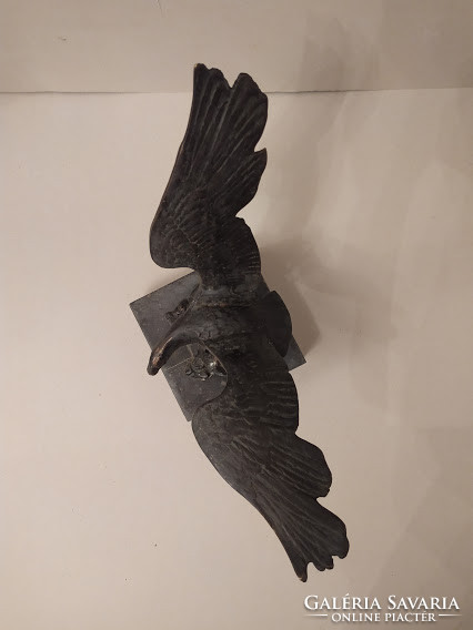 Antik bronz turul madár irredenta magyar szobor márvány talapzaton