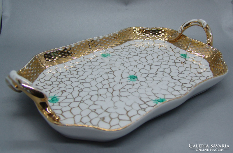 B312 beautiful fine porcelain gilded tray - rare collector's item