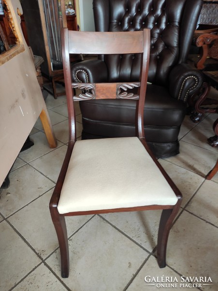 Mahogany English chair /with new upholstery/