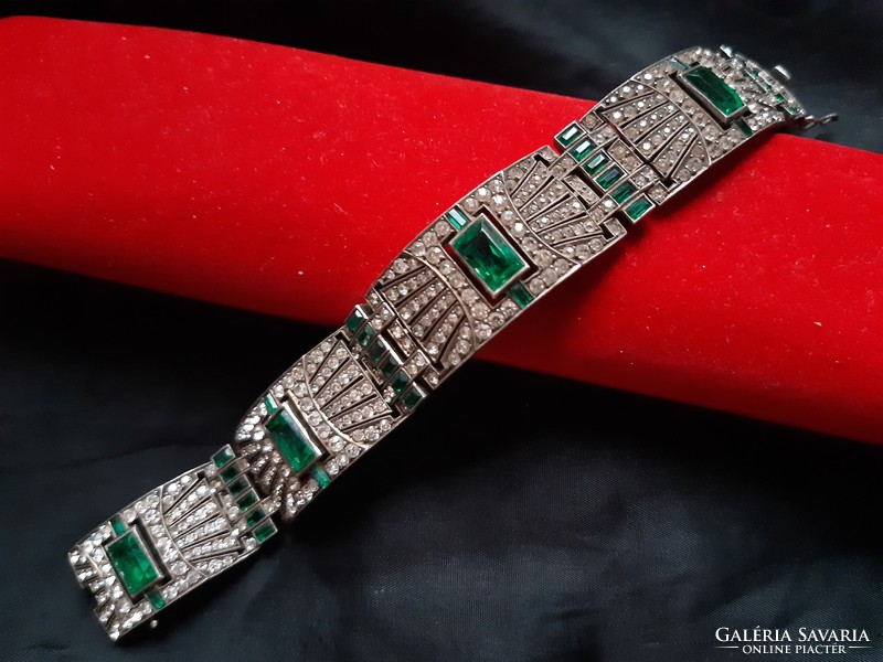 Antique silver bracelet with spinel stones 1890.