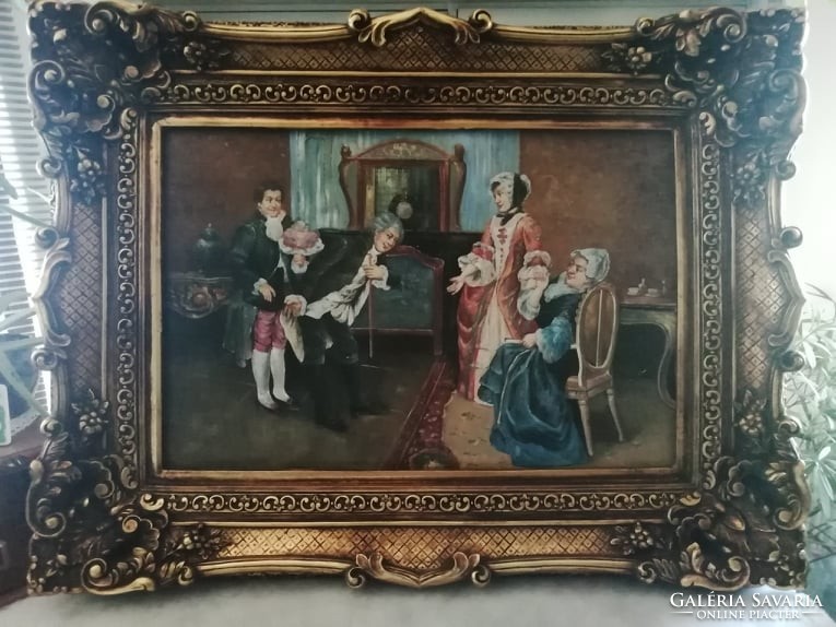 Beautiful large size painting, wonderful blondel frame!