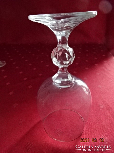Crystal glass glass with base, 5 polished spheres on the stem, height 14.5 cm. He has!