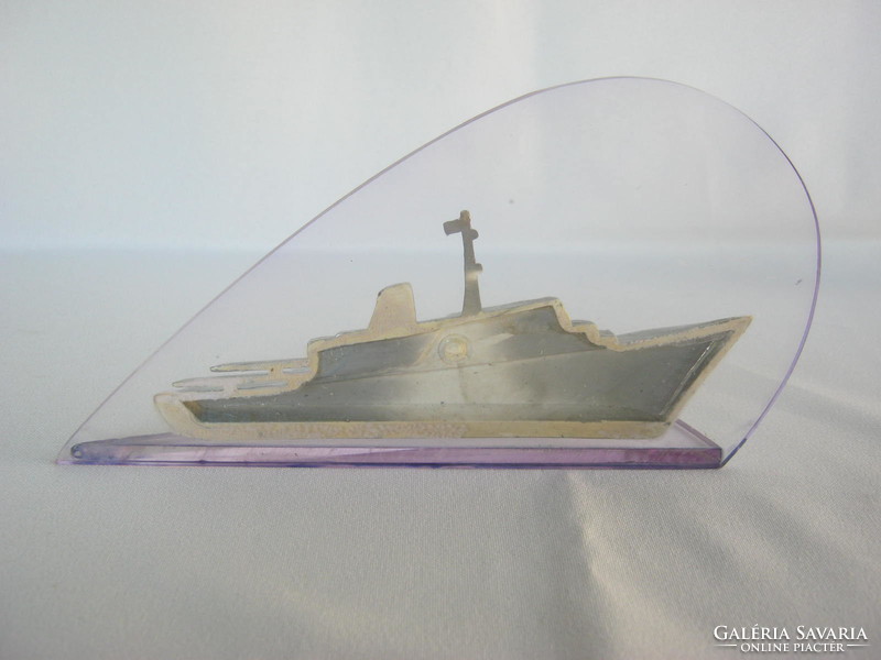 Retro plexiglass souvenir ship