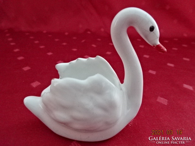 Glazed ceramic, floating swan, height 7.5 cm. He has!