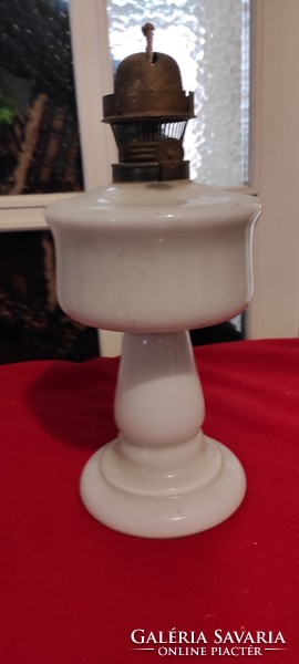 Milk glass colored tabletop, kerosene, oil, lamp, white showy decorative piece, ditmar brunner a. G.