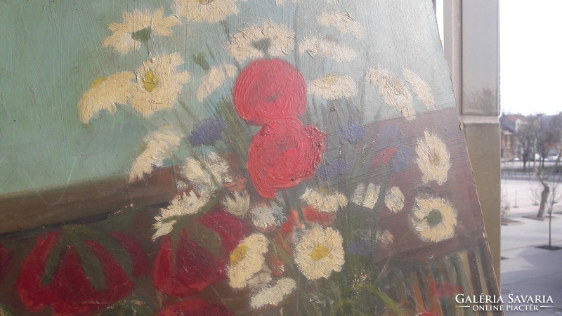 MÁRKUS JÓZSEF: Csendélet rózsákkal és margarétákkal (olaj 60x50 cm) virágok