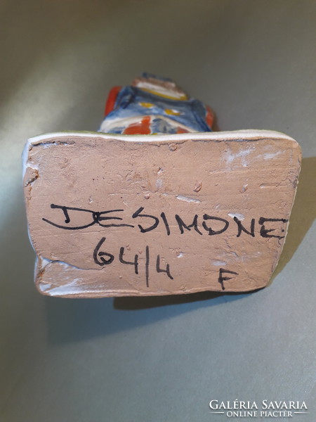 DESIMONE extrém ritka  kézzel festett kerámia szobor  Art Pottery Italy 1950-es 60-as évek