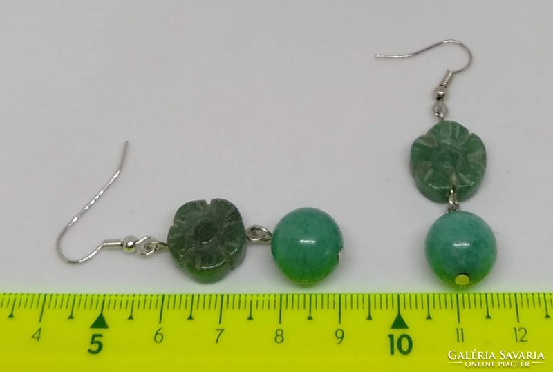 Real green aventurine mineral earrings