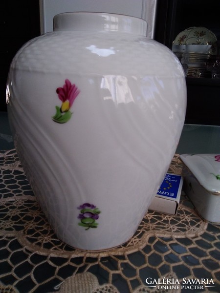 Herend porcelain old painted tulip vase and ring holder together!