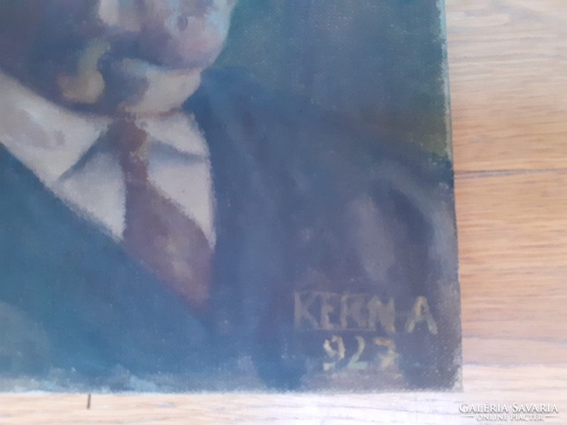 Kern Andor: Férfiportré, 1927, eredeti jelzett olaj-vászon