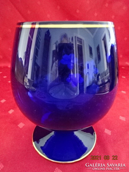 Cobalt blue bottle, bohemian cocktail glass, 80th birthday. He has!