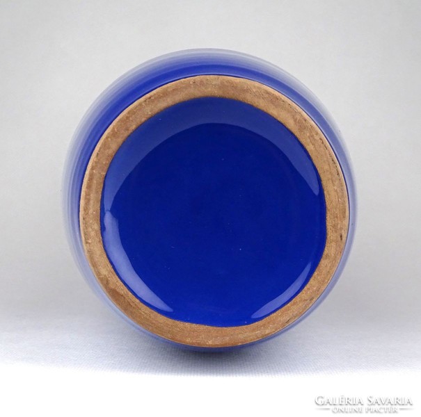 1D595 Hibátlan nagyméretű kék mázas kerámia váza 28 cm