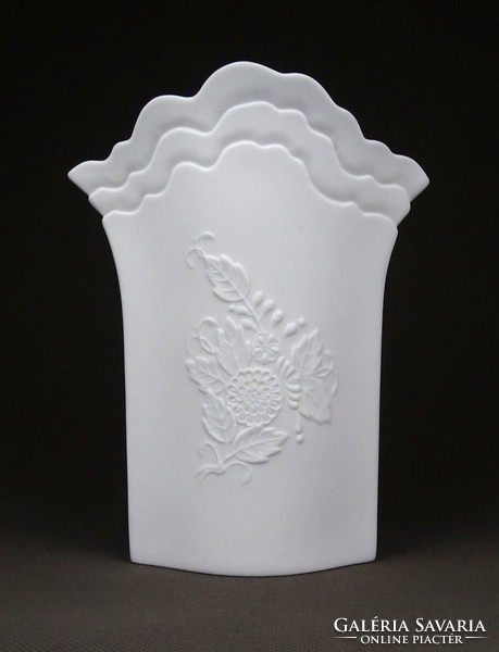1D641 Hibátlan jubileumi biszkvit Herendi porcelán váza 18 cm