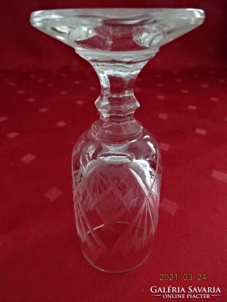 Polished glass, stemmed brandy glass, height 8.5 cm. 5 pieces for sale together. He has!