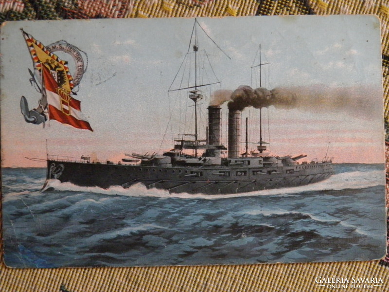 Sms ferenc ferdinand warship, military, world war i, postcard,