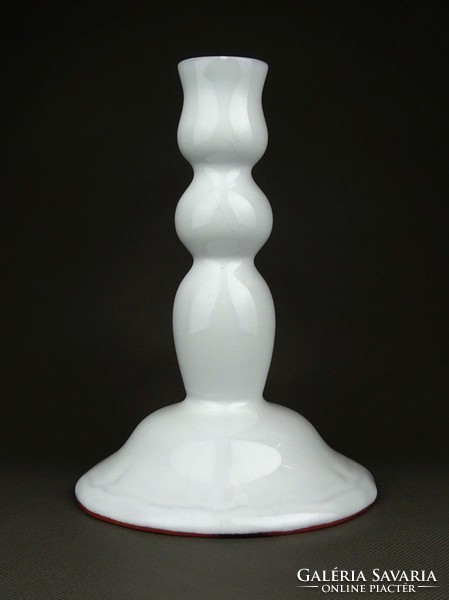 1D632 Nagyméretű fehér kerámia gyertyatartó 20 cm