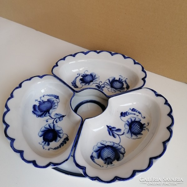 5 részes porcelán kínáló kék virágdekorral